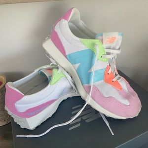 New balance 327 multi color shoes kids(6) womens(8)